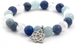 Agato Beneto Gyöngy karkötő akvamarinból, aventurin kőből és kristályból MINK40/17