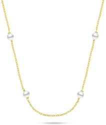 Brilio Silver Gyengéd aranyozott valódi gyöngy nyaklánc NCL141Y