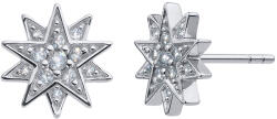 CRYSTalp Csillogó ezüst fülbevaló Csillag kristályokkal Sisy 42134. S