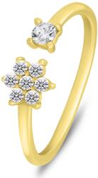 Brilio Silver Divatos aranyozott nyitott gyűrű cirkónium kövekkel RI073Y