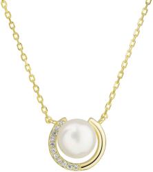 Evolution Group - Pavona Evolution Group Aranyozott nyaklánc valódi folyami gyönggyel és cirkónium kővel 22039.1 (lánc, medál)