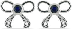  Rosebery - Kék Zafír Ezüst Fülbevaló - Csatos - 14.79x18.38mm