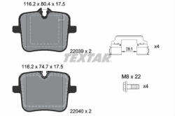 TEXTAR Set placute frana TEXTAR 2203901