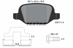 TEXTAR Set placute frana TEXTAR 2351703