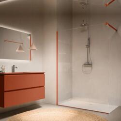 RONAL Perete de dus tip Walk-In, cu bara stabilizatoare, terracotta mat, Ronal Easy STR4P One Color, Terracotta STR4P1406507 (STR4P1406507)
