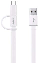 Huawei Adatkábel USB-MicroUSB/Type-C, Csak Töltés, Lapos Kábel, 150 cm Fehér