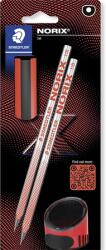STAEDTLER Ceruza készlet STAEDTLER Norix 181 2 db grafitceruza + 1 db egylyukú hegyező + 1 db radír, korall piros (181 SBK2-2)