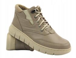 Helios Női Bakancs Helios 561 Bézs Puha Bőr Cipzáras Béléssel (561.05)