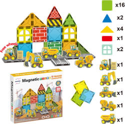 Mamido Mágneses építőkészlet városi közlekedés 30 darab, Közlekedési, építőjárművek MT1445 (MT1445) - mamido