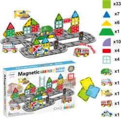 Mamido Mágneses építőkocka város 70 darabos Szolgálati járművek XL MT1440 (MT1440) - mamido