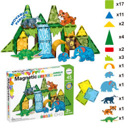 Mamido Set magnetic de construcție junglă animale 45 piese MT1442 (MT1442) Jucarii de constructii magnetice