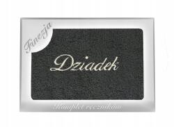 Koney hímzett törölköző, 70×140cm, grafitszürke, Nagyapák Napjára (Zestaw sd)