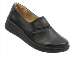 Helios Női Félcipő Fekete Helios 455, bőr, Size 36-41, H plusz szélesség, 5cm sarok (455.011.0120)