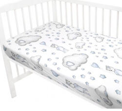  Baby Shop pamut, gumis lepedő 60*120 cm - Csillagos maci kék