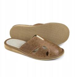 Nowo Női papucs, bézs, öko bőr, természetes bőr talpbetét, Size 36-41 (K-1537)