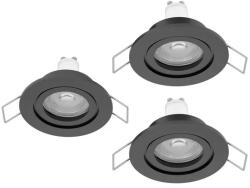 EGLO Barranco GU10 fekete fürdőszobai mennyezetbe építhető lámpa szett (EG-902251) GU10 3 izzós IP44 (902251)