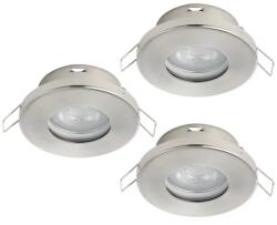 EGLO Favazzina matt nikkel fürdőszobai mennyezetbe építhető lámpa szett (EG-901761) GU10 3 izzós IP44 (901761)