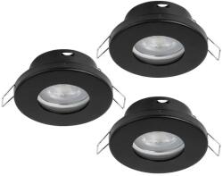 EGLO Favazzina fekete fürdőszobai mennyezetbe építhető lámpa szett (EG-901758) GU10 3 izzós IP44 (901758)