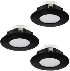 EGLO Pineda fekete fürdőszobai LED mennyezetbe építhető lámpa szett (EG-900744) LED 3 izzós IP20/44 (900744)