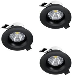 EGLO Saliceto fekete LED mennyezetbe építhető lámpa szett (EG-902278) LED 3 izzós IP20 (902278)