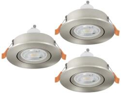 EGLO Barranco GU10 matt nikkel mennyezetbe építhető lámpa szett (EG-902259) GU10 3 izzós IP20 (902259)