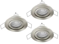 EGLO Barranco GU10 matt nikkel fürdőszobai mennyezetbe építhető lámpa szett (EG-902253) GU10 3 izzós IP44 (902253)