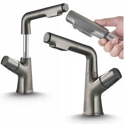 Ari grafit álló mosdó csaptelep, kihúzható csővel, kerámia szelep (Bateria Umywalkowa 0076)