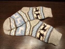  Téli zokni, meleg, vastag, hosszú, gyapjú, 90% gyapjú, lapos varrás