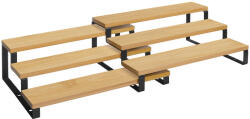 SONGMICS 3-szintes Fűszertartó Állvány bambusz és acél természetes és fekete (EUZ-KCS016N01V1)