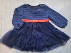 Mrofi csecsemő ruha, 74, sötétkék, piros szalaggal (813402)