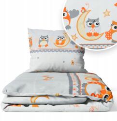 Ankras Ágyneműhuzat Garnitúra, 120×90cm, 2 részes, szürke baglyok, 100% pamut (P-2 120/90 40/60 SOWY SZARE)