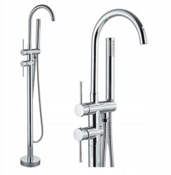 Ari Szabadon álló kádtöltő csaptelep, vízesés, forgatható, ezüst króm (Bateria Wannowa Wolnostojąca 0000647)