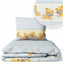 Ankras Gyerek Ágynemű Garnitúra, 120×160cm, 50×70cm, kék maci (P-2 160/120 50/70 MIŚ Z KOKARDĄ NIEBIESKI)