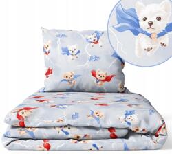 Ankras Ágyneműhuzat Garnitúra Gyerekeknek, 160×100cm, 2 részes, 100×160cm ágyba, 100% pamut (P-2 160/100 50/60 SUPER PSIAKI NIEBIESKIE)