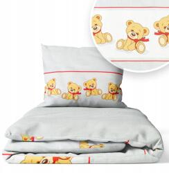 Ankras Gyerek Ágynemű Garnitúra, 2 részes, 120×160cm, 50×70cm, 100% pamut (P-2 160/120 50/70 MIŚ Z KOKARDĄ SZARY)