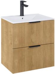 Roca Set mobilier baie cu riflaj (masca si lavoar cu doua sertare) Roca Reef 80x45xH65 cm, bej (light oak) (A852478464)