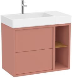 Roca Set mobilier baie (masca si lavoar cu sertar si raft cu polita) Roca Tura 80x43xH60 cm, pe partea dreapta, caramiziu (light terracotta) (A852028560)