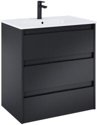 Roca Set mobilier baie (masca si lavoar cu trei sertare) Roca Alpine 70x46xH74 cm, negru mat (A852016532)