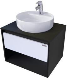 Arthema Modulo Set masca lavoar baie cu blat si sertar, 60x46xH44 cm, finisaj negru/alb (7000F68R-NR5/7008CX60-NR5)
