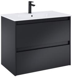 Roca Set mobilier baie (masca si lavoar cu doua sertare) Roca Alpine 80x46xH57 cm, negru mat (A852014532)