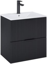 Roca Set mobilier baie cu riflaj (masca si lavoar cu doua sertare) Roca Reef 80x45xH65 cm, negru mat (A852478532)