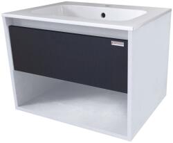 Arthema Set mobilier baie (masca cu sertar si lavoar compozit) Arthema Modulo 60x46xH44 cm, alb/gri reflaj (7002FA01-68R/0060SP)