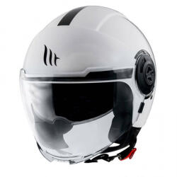 MT Helmets Viale SV alb lucios Cască Moto Jet ECE 22.06 1150gr cu Sunvisor MTH000KRA422 (MTH000KRA422)