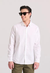 Funky Buddha Cu mânecă lungă Bumbac Cămașă Alb FBM009-034-05-WHITE (FBM009-034-05-WHITE)