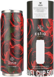 Estia Home Art Travel Cup Save the Aegean Reciclabil Pahar Termos Plastic / Oțel inoxidabil Fără BPA 500ml Twilight Rose cu Pai 01-22723 (01-22723)