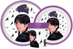 Stor Wednesday Nevermore Academy csúszásmentes étkészlet, micro műanyag szett JVL66682 (JVL66682)