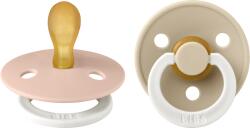 BIBS Colour szimmetrikus cumifejjel - esti púderrózsaszín/esti vanília (2 db)