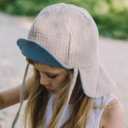 Pippadu Kifordítható muszlin napsapka - bézs/tengerkék