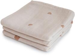 Mushie Muszlin textilpelenka (3 db) - szivárvány