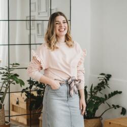 Pippadu Anya pulóver fodorral - hamvas púder